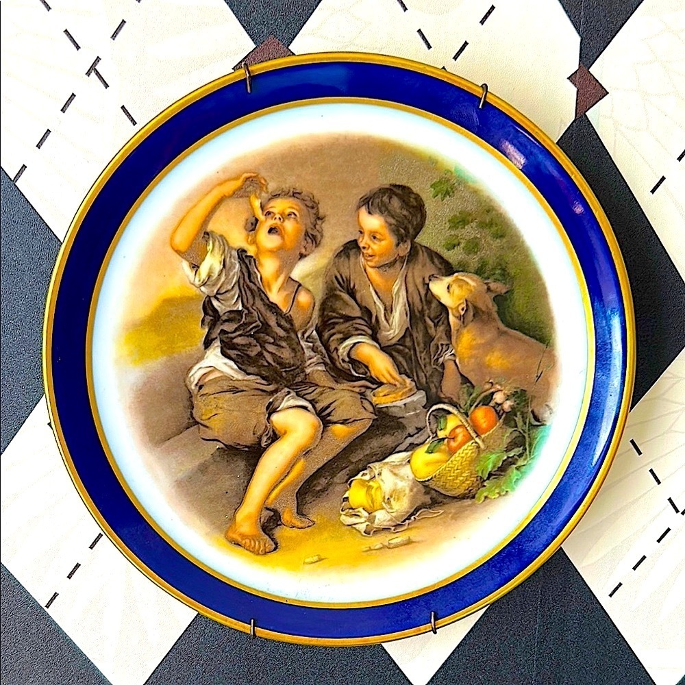 Vintage Echt Cobalt Inglasur Plate – Bartolomé Esteban Murillo, Arzberg Germany